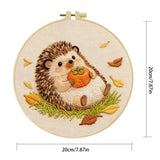 Cute Autumn Hedgehog & Pumpkin Embroidery Kit Kits For Stitchers