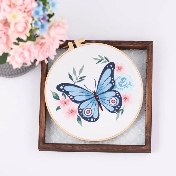 Floral Butterfly Hand Embroidery Kit