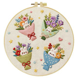 Bunny Flower Bouquets Embroidery Kit Kits For Stitchers