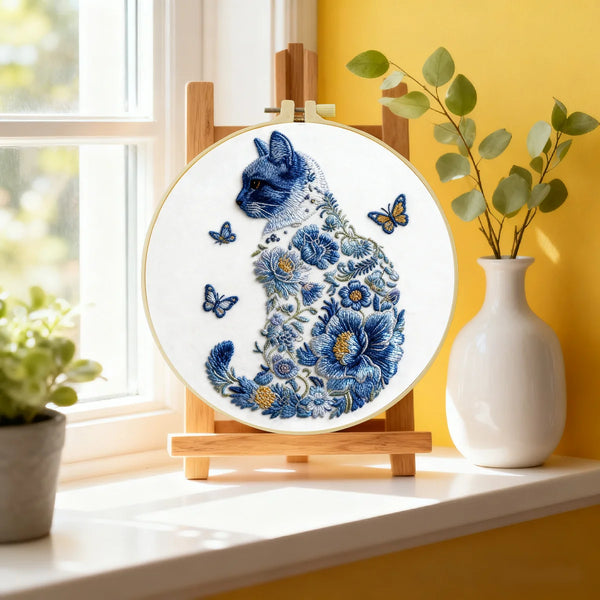 Cat Hand Embroidery Kit