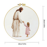 Jesus Holding Child Embroidery Kit – Minimalist Christian Needlepoint Pattern with Faith Inspired Religious Wall Art Decor