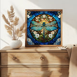 Blue Dragonfly Stained Glass Cross Stitch Kit 🦋💙