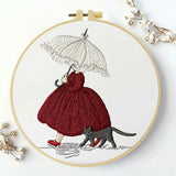 Lady in a Red Skirt Embroidery Kit