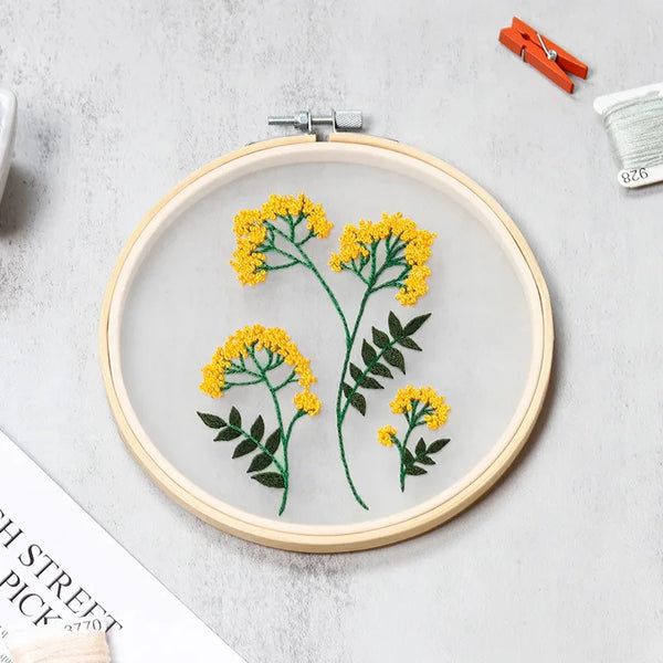 Transparent Double-Sided Flower Embroidery Starter Kit
