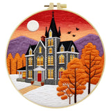 Haunted Autumn Mansion Embroidery Kit