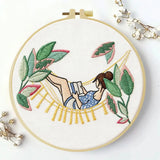 Relaxing Girl Hammock Embroidery Kit – DIY Cozy Reading Hoop Art for Beginners & Craft Lovers Kits For Stitchers