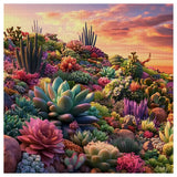 Vibrant Desert Succulent Garden Cross Stitch Kit 🌵🌸🌅✨