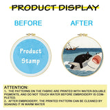 Cat vs. Shark Embroidery Kit Kits For Stitchers
