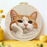 Dreamy Ginger Cat Embroidery Kit Kits For Stitchers