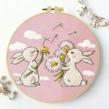 Two Rabbits Embroidery Kit