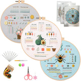 3/4pcs Beginner Embroidery Starter Kit Kits For Stitchers