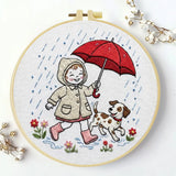 Rainy Day Puppy Walk Embroidery Kit ☔🐶❤ Kits For Stitchers