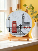 London Embroidery Kit for Beginners – DIY Big Ben Hand Embroidery Hoop Set