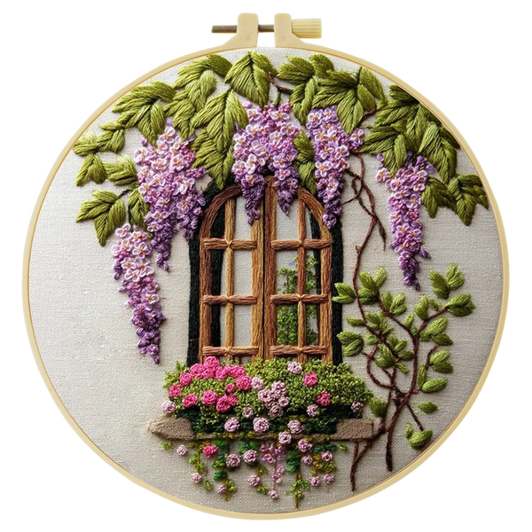 Windows & Flowers Hand Embroidery Kit