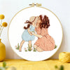 Mother & Daughter Embroidery Kit for Beginners – DIY Family Love Hand Embroidery Hoop Set