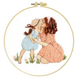 Mother & Daughter Embroidery Kit for Beginners – DIY Family Love Hand Embroidery Hoop Set