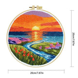 Vibrant Sunset Meadow Embroidery Kit Kits For Stitchers