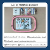 Cute Sewing & Embroidery Tools Pattern – DIY Craft Lover Hand Embroidery Kit with Floral Needlework Accessories Design