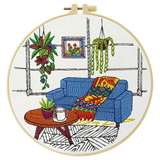 Cozy Living Room Embroidery Kit 🧵🏡