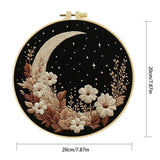 Moon & Floral Night Embroidery Starter Kit – DIY Celestial Sewing Art Set for Beginners