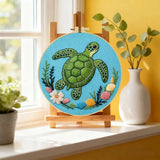 Sea Turtle Embroidery Kit – Coastal Ocean & Seashell Design Kits For Stitchers