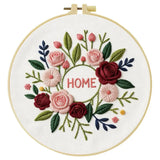 Home Sweet Home Floral Wreath Embroidery Kit Kits For Stitchers