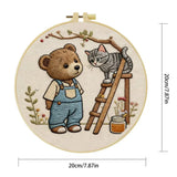 Bear & Kitten Friends Embroidery Kit – Whimsical Woodland DIY Hand Embroidery Set 🧸🐱🌿 Kits For Stitchers