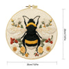 Bumble Bee Embroidery DIY Kit – Floral Insect Beginner Stitching Kit with Hoop, Pattern & Threads