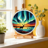 Northern Lights Deer Embroidery Kit Kits For Stitchers