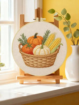 Autumn Harvest Basket Embroidery Kit Kits For Stitchers