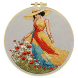 Summer Meadow Lady Embroidery Kit Kits For Stitchers