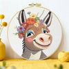 Handmade Floral Donkey Embroidery Hoop Wall Art – Cute Farm Animal Nursery Decor
