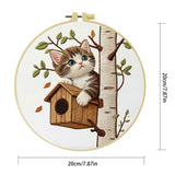 Cute Kitten Embroidery Kit for Beginners – DIY Cat Hand Embroidery Hoop Set