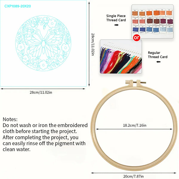 Vibrant Butterfly Hand Embroidery Kit