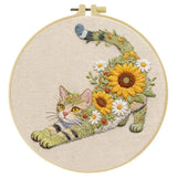 Sunflower Cat Embroidery Kit Kits For Stitchers