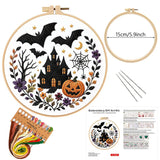 Spooky Halloween Floral Embroidery Kit – Set of 4