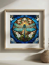 Blue Dragonfly Stained Glass Cross Stitch Kit 🦋💙