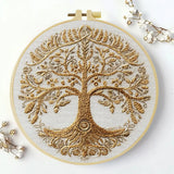Tree of Life Embroidery Kit for Beginners – DIY Hand Embroidery Hoop Set