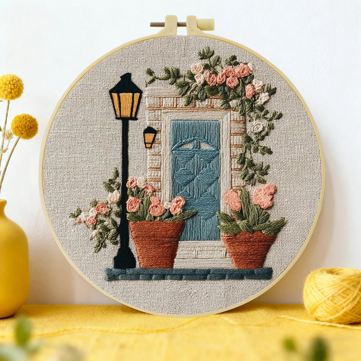 Hand-Embroidered Sunflower Hoop Art – Floral Wall Decor