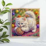 Playful White Kitten Cross Stitch Kit 🐱🧶🧵