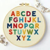 Alphabet Learning Embroidery Kit – Colorful ABC DIY Hand Embroidery Hoop Art Set Kits For Stitchers