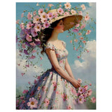 Floral Hat Lady Cross Stitch Kit 🌸👒🧵
