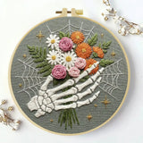 Floral Skeleton Hand Embroidery Kit Kits For Stitchers
