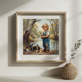 Little Fisherman & Dog Cross Stitch Kit 🎣🐶🧵✨