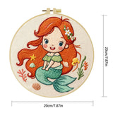 Cute Mermaid Girl Embroidery Starter Kit DIY – Beginner Cartoon Ocean Hand Embroidery Kit