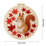 Autumn Squirrel Embroidery Kit – Cute Woodland Maple Leaf Design Kits For Stitchers