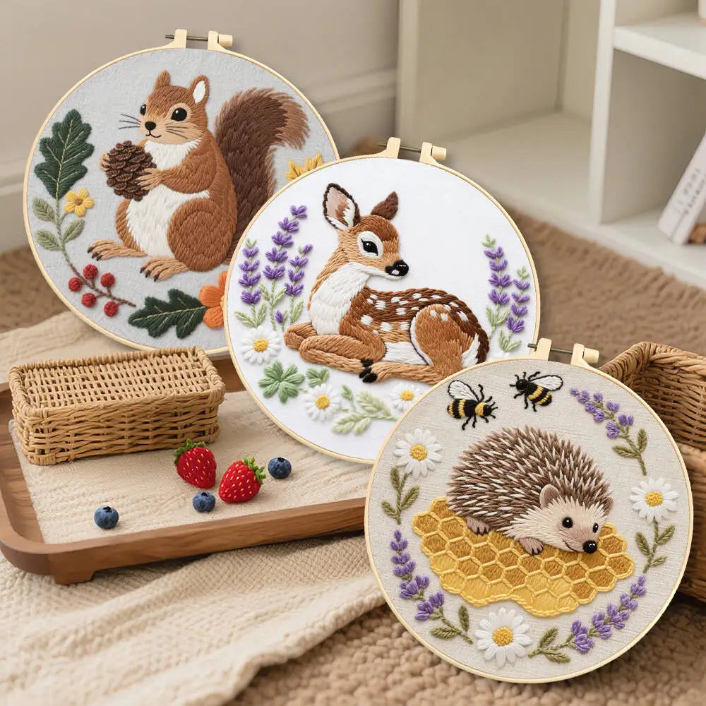 Forest Friends Hand Embroidery Kit