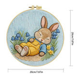 Sleeping Bunny Embroidery Kit – Cozy Rainy Day Rabbit DIY Hand Embroidery Set 🐰🌧️💛 Kits For Stitchers