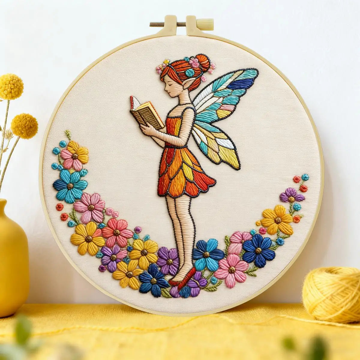 Fairy Embroidery Kit for Beginners – DIY Fantasy Hand Embroidery Hoop Set