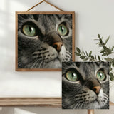 Emerald Eyes Cat Portrait Cross Stitch Kit 🐱💚✨